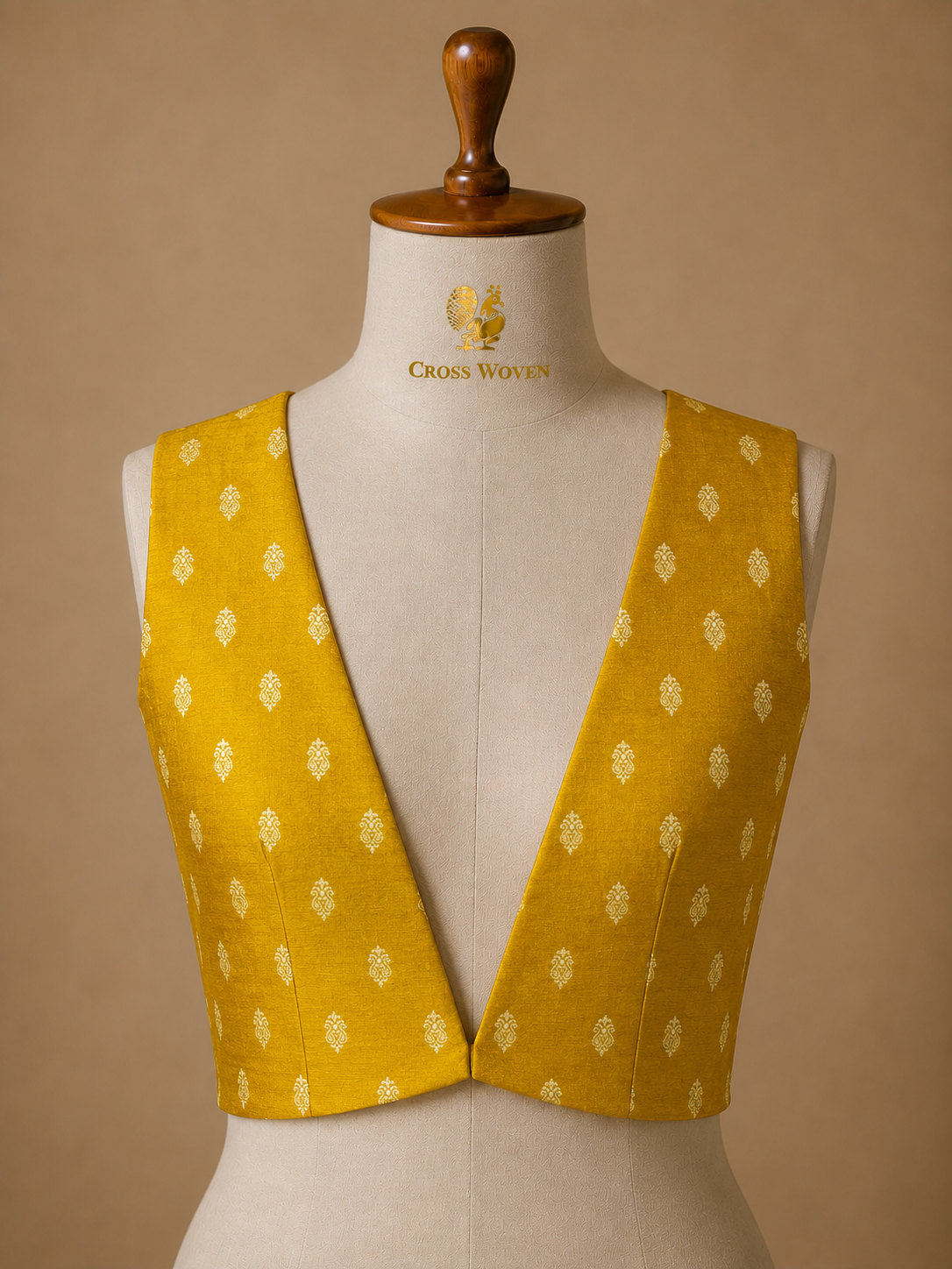 Mustard Yellow Semi Katan Silk Blouse Piece