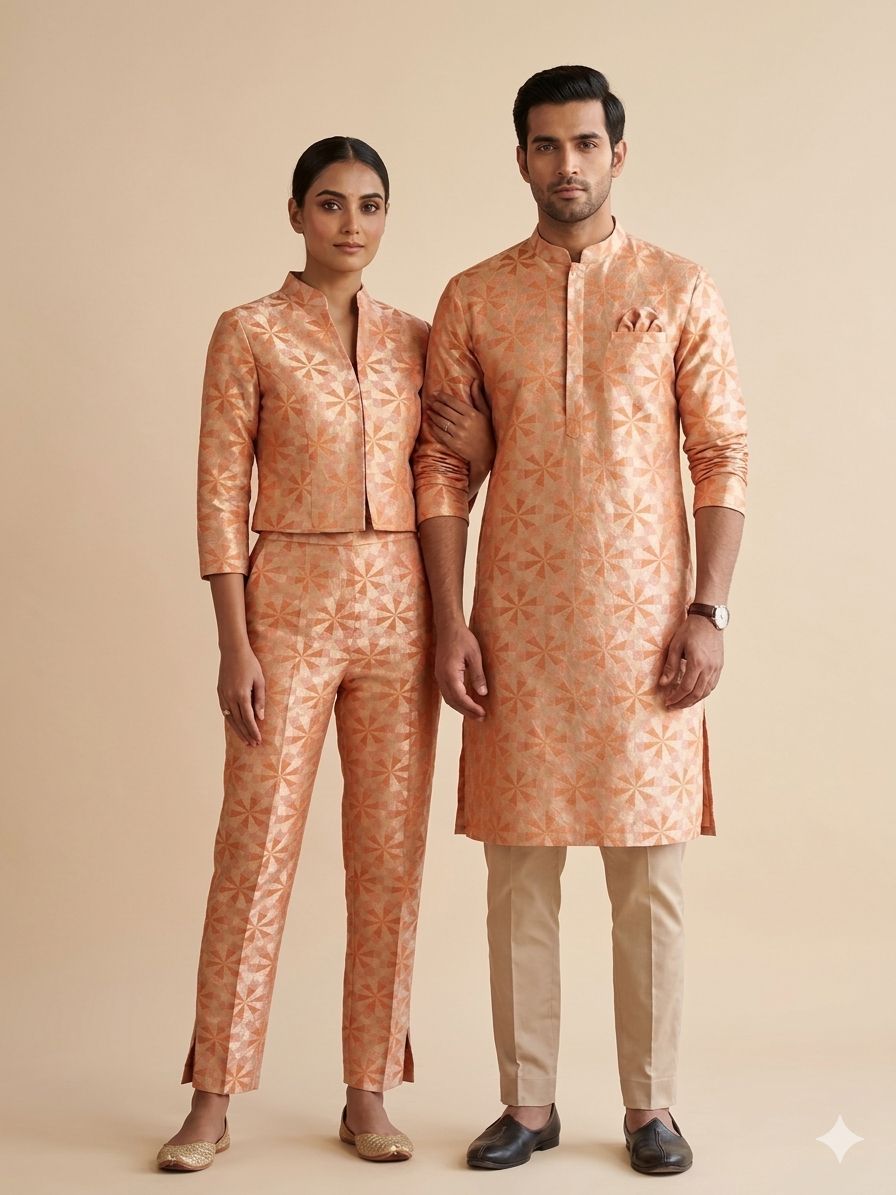 Orange Sona - Rupa Katan Silk Handloom Fabric