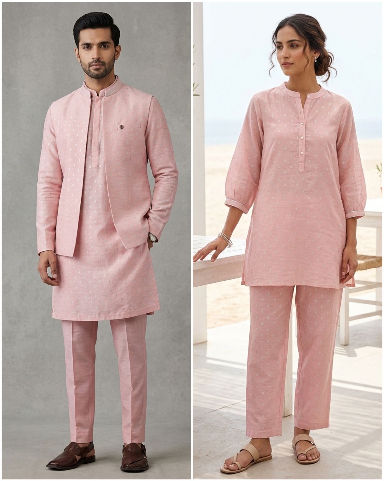Light Pink Pure Mul Fabric With Silver Zari