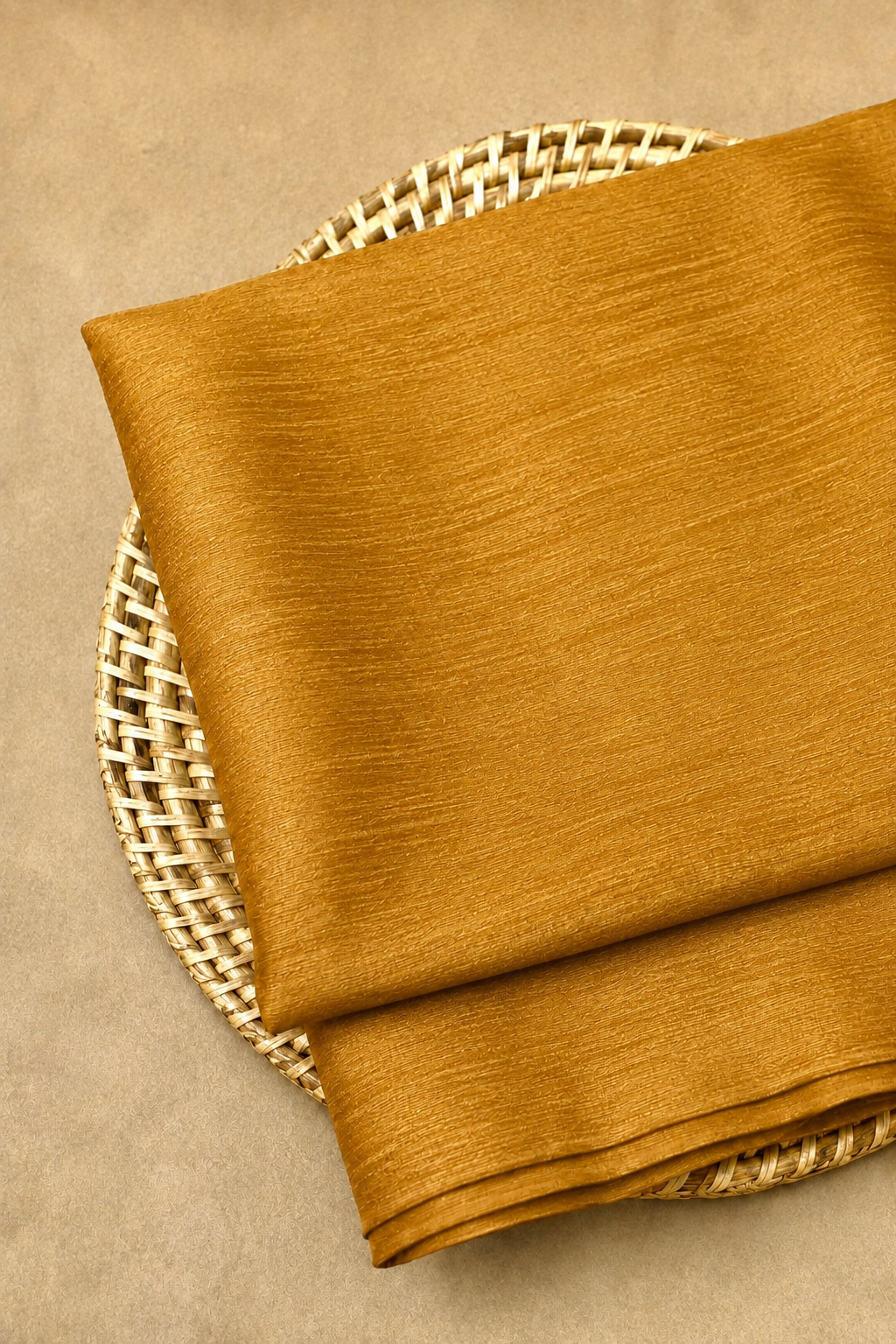Golden Mustard Raw Silk Fabric