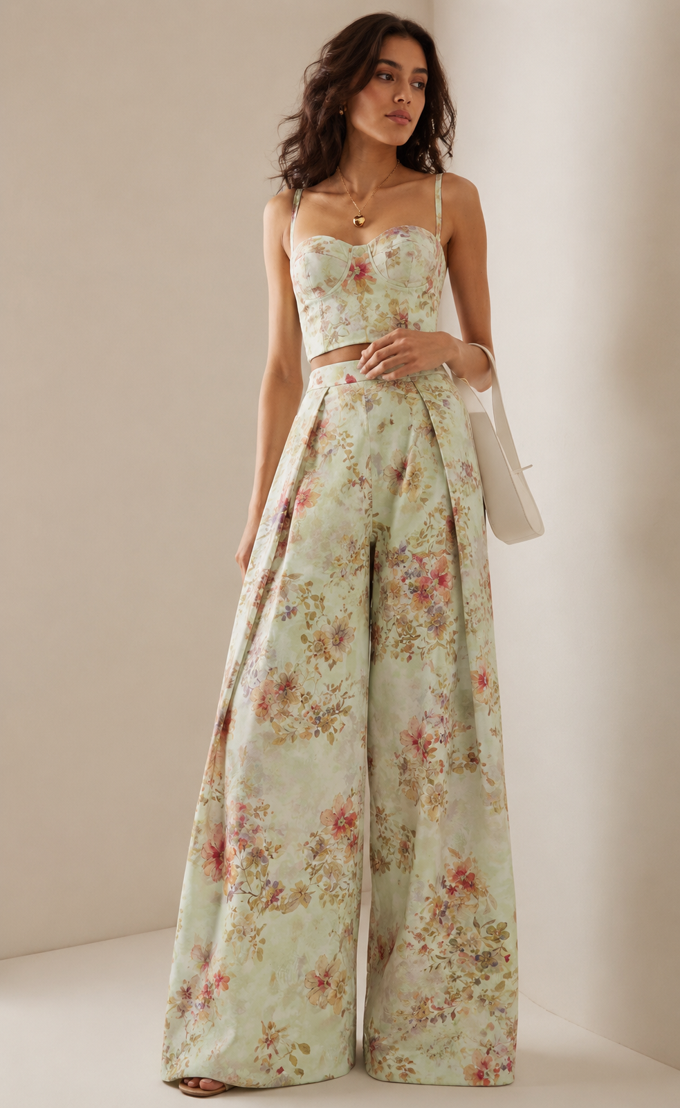 Pastel Mint Printed Mul Fabric