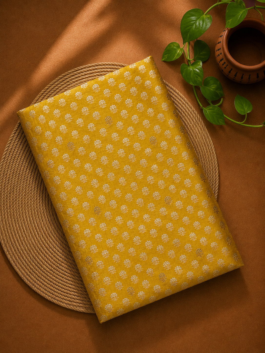 Yellow Sona - Rupa Katan Silk Handloom Fabric