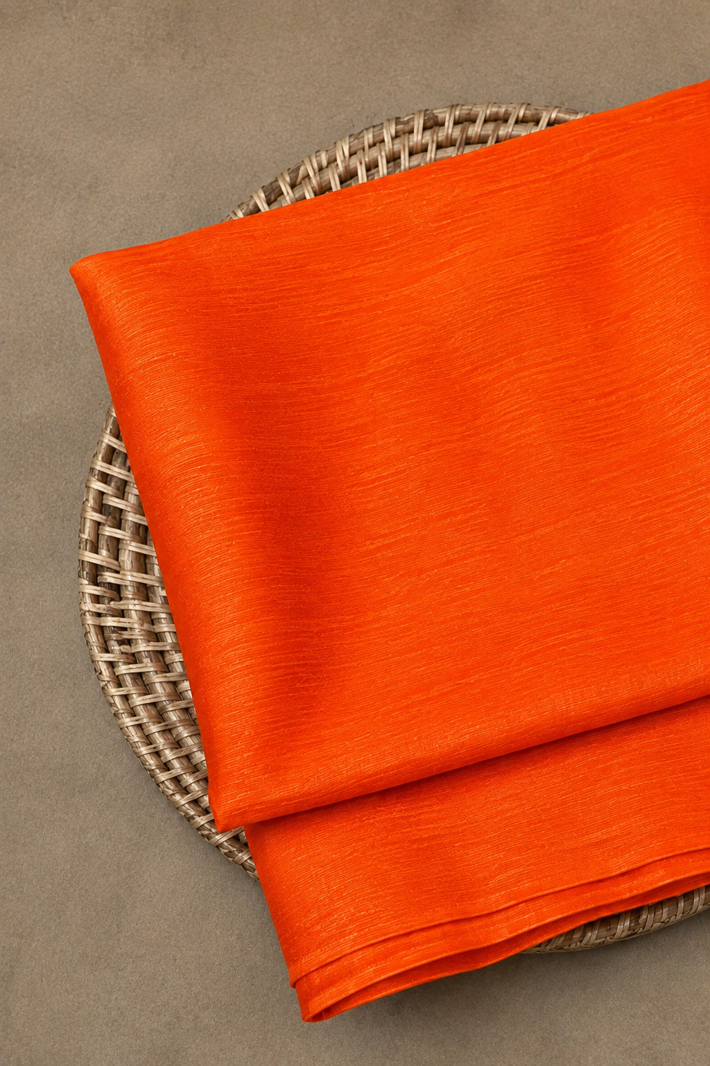 Tangerine Orange Raw Silk Fabric