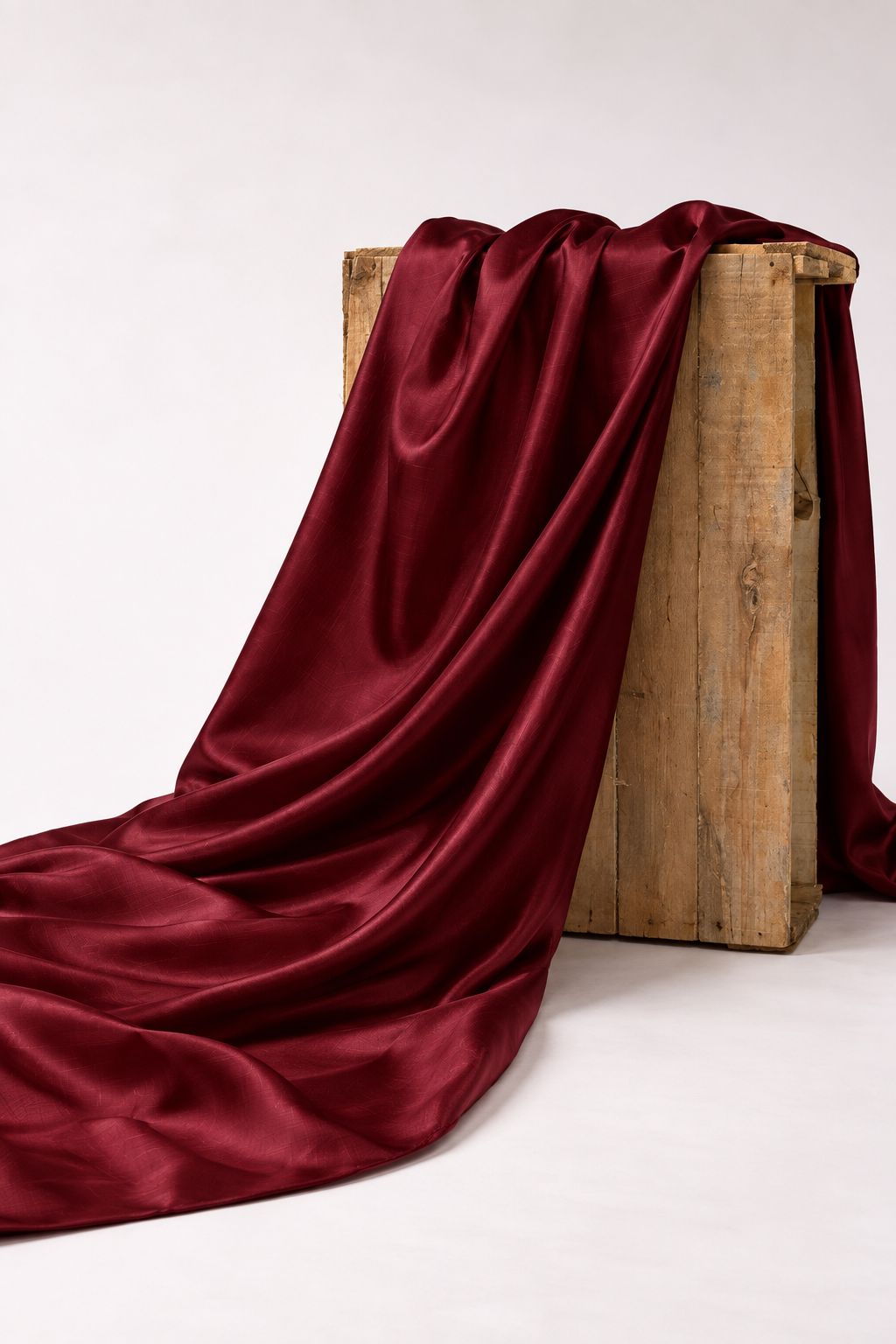 Burgundy Plain Muslin Silk Fabric