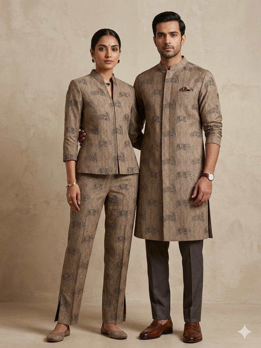 Black Brocade Katan Silk Handloom Fabric