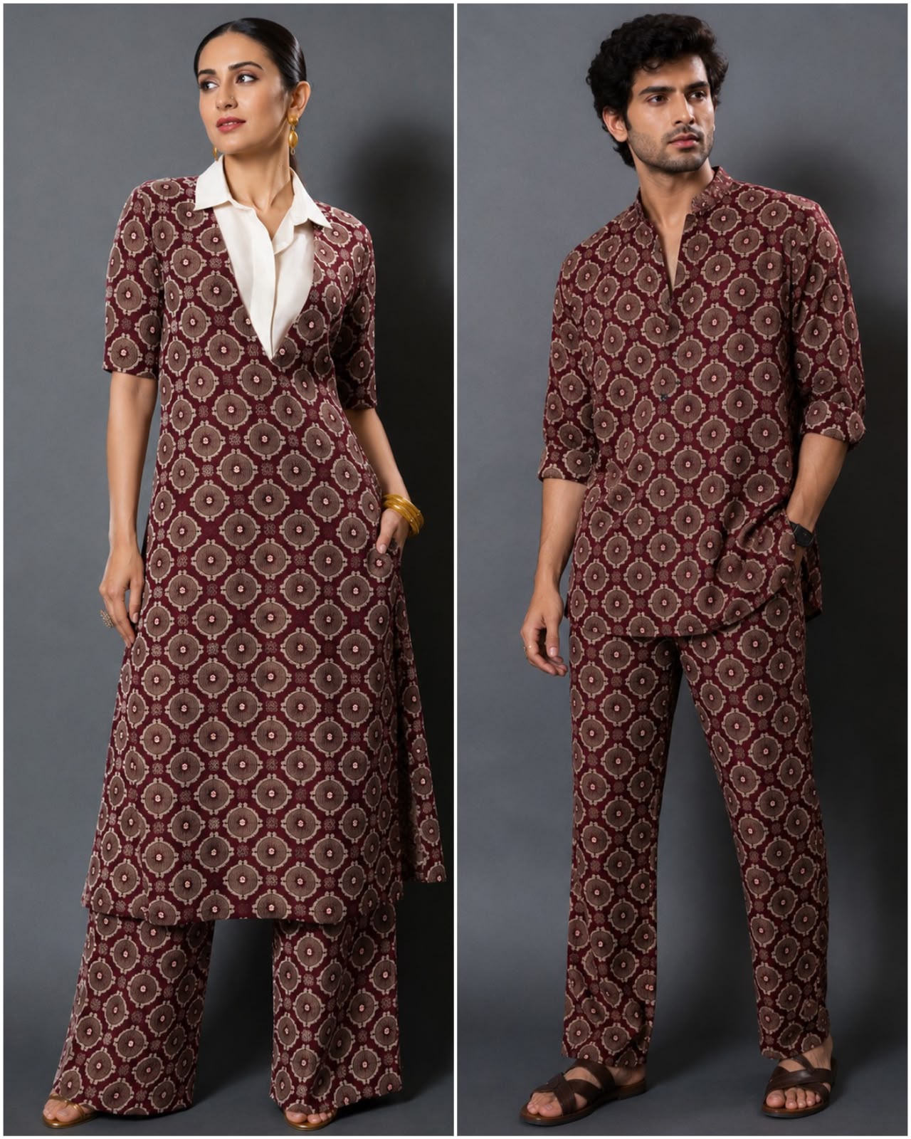 Wine Maroon Soft Silk Fabric with Meenakari Geometric Weave
