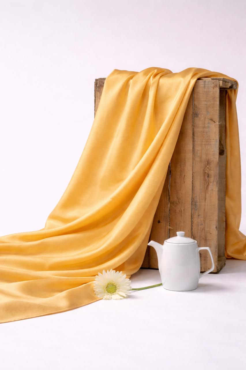 Butter Cream Muslin Silk Fabric