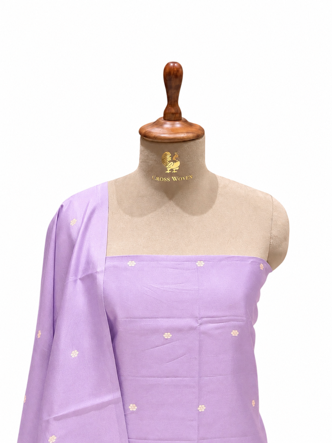 Pastel Lavender Pure Silk Suit Set With Statement Bootas