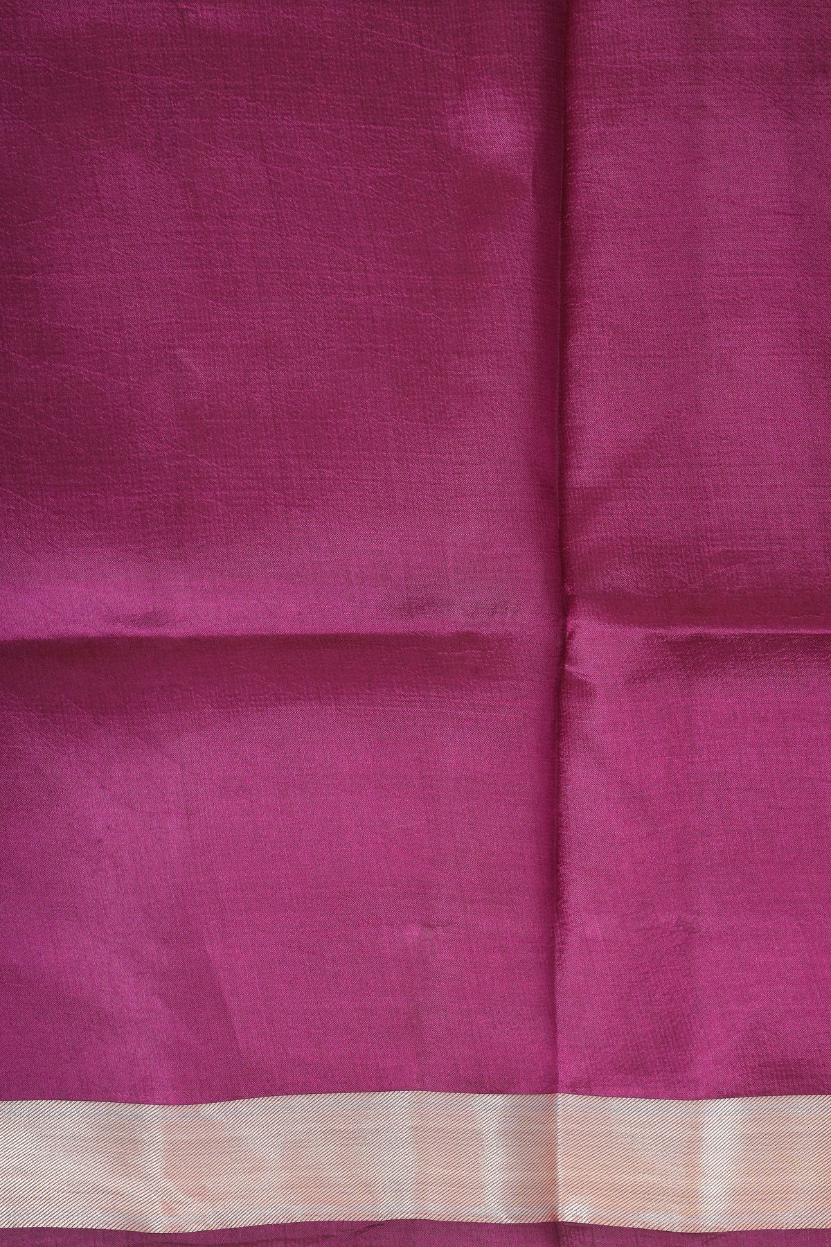 Deep Purple Pure Banrasi Soft Silk Saree With Geometrical Border