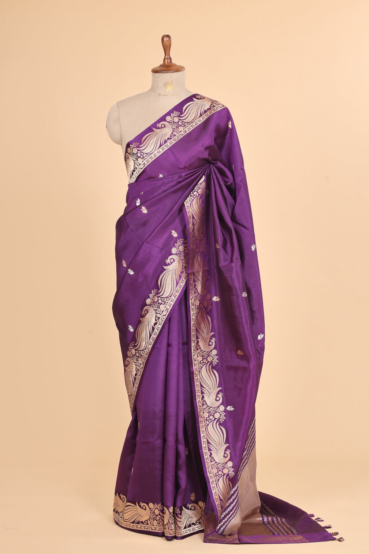 Magenta Purple Handwoven Pure Banarasi Soft Silk Saree