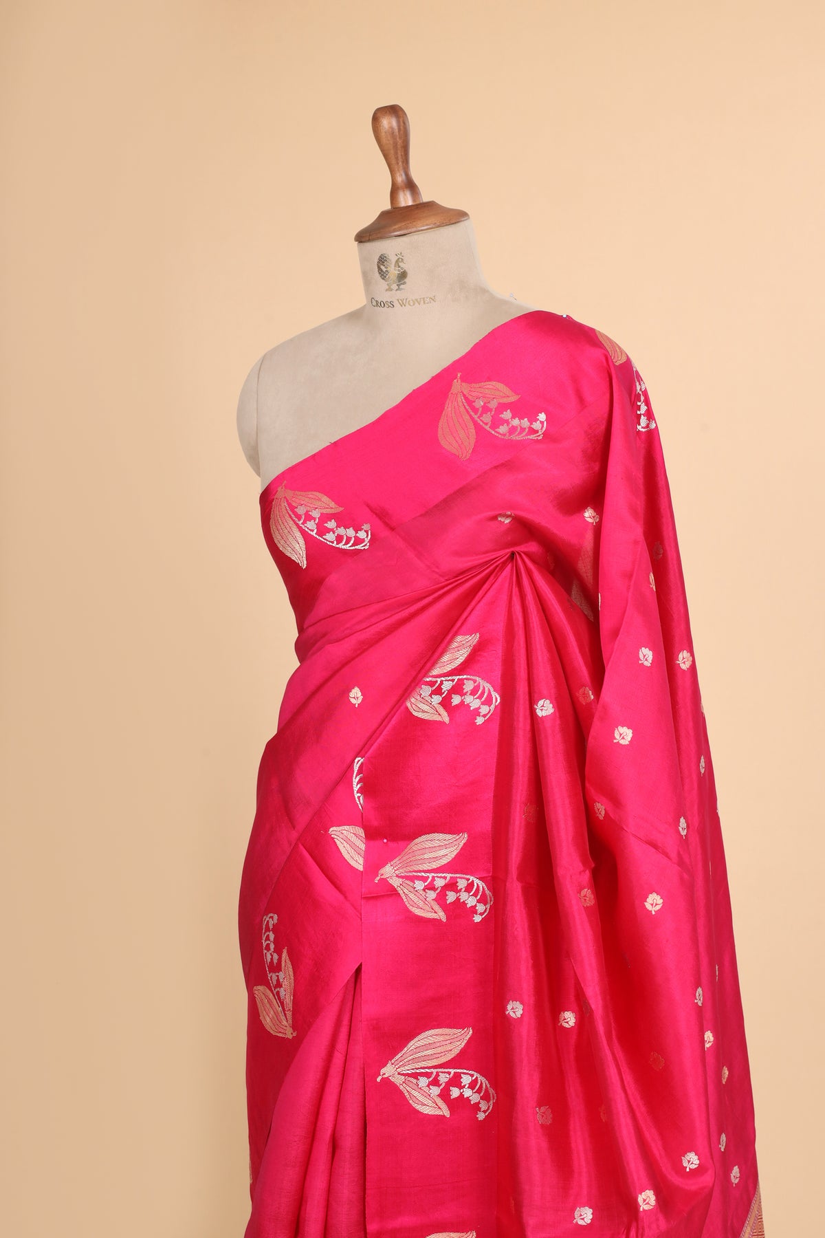 Pink Handwoven Pure Banarasi Soft Silk Saree