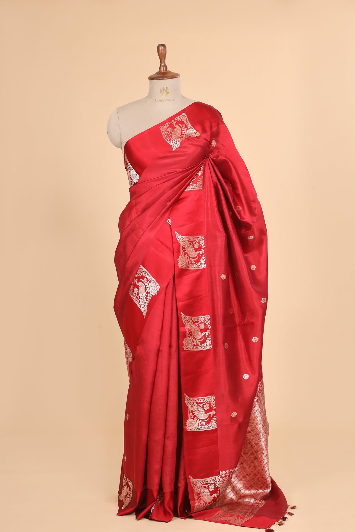 Red Handwoven Pure Banarasi Soft Silk Saree