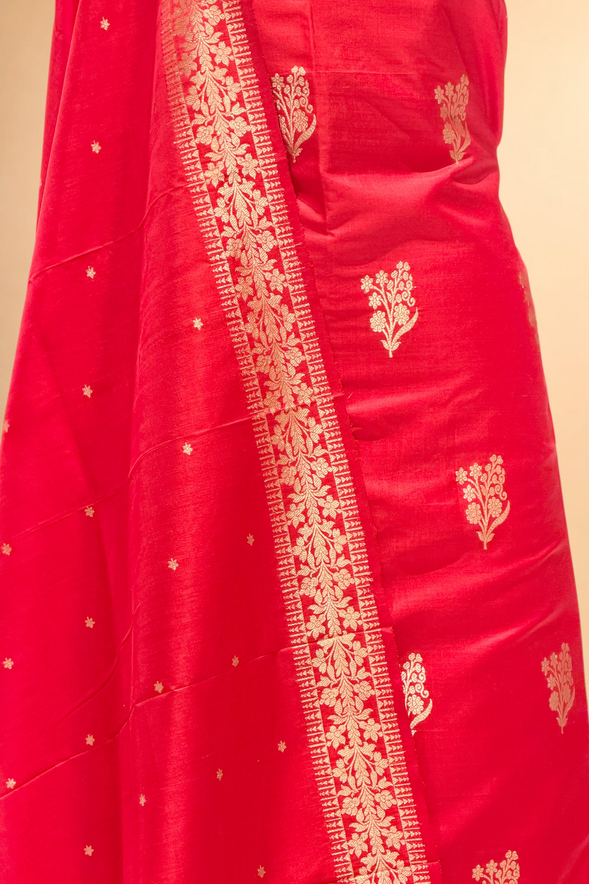 Red Pure Katan Suit Set