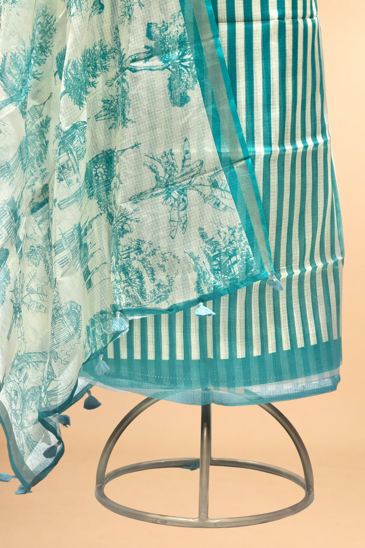 Turquoise Blue Pure Kota Silk Suit Sets