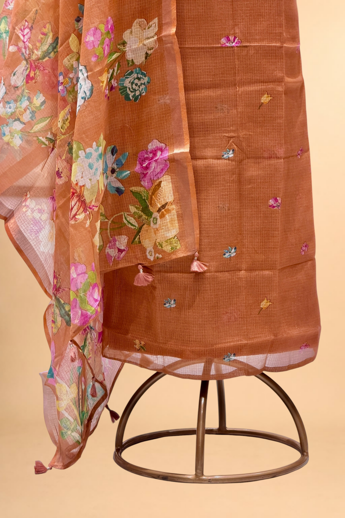Warm Brown Pure Kota Silk Suit Set
