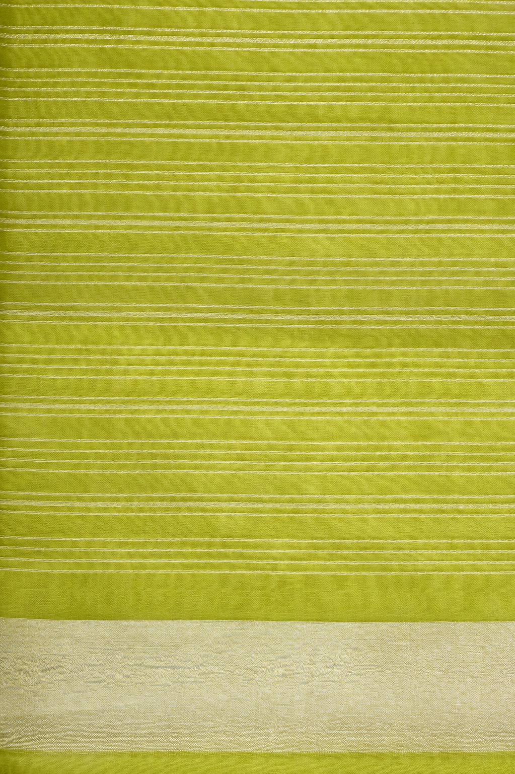 Lime Green Organza Silk Saree