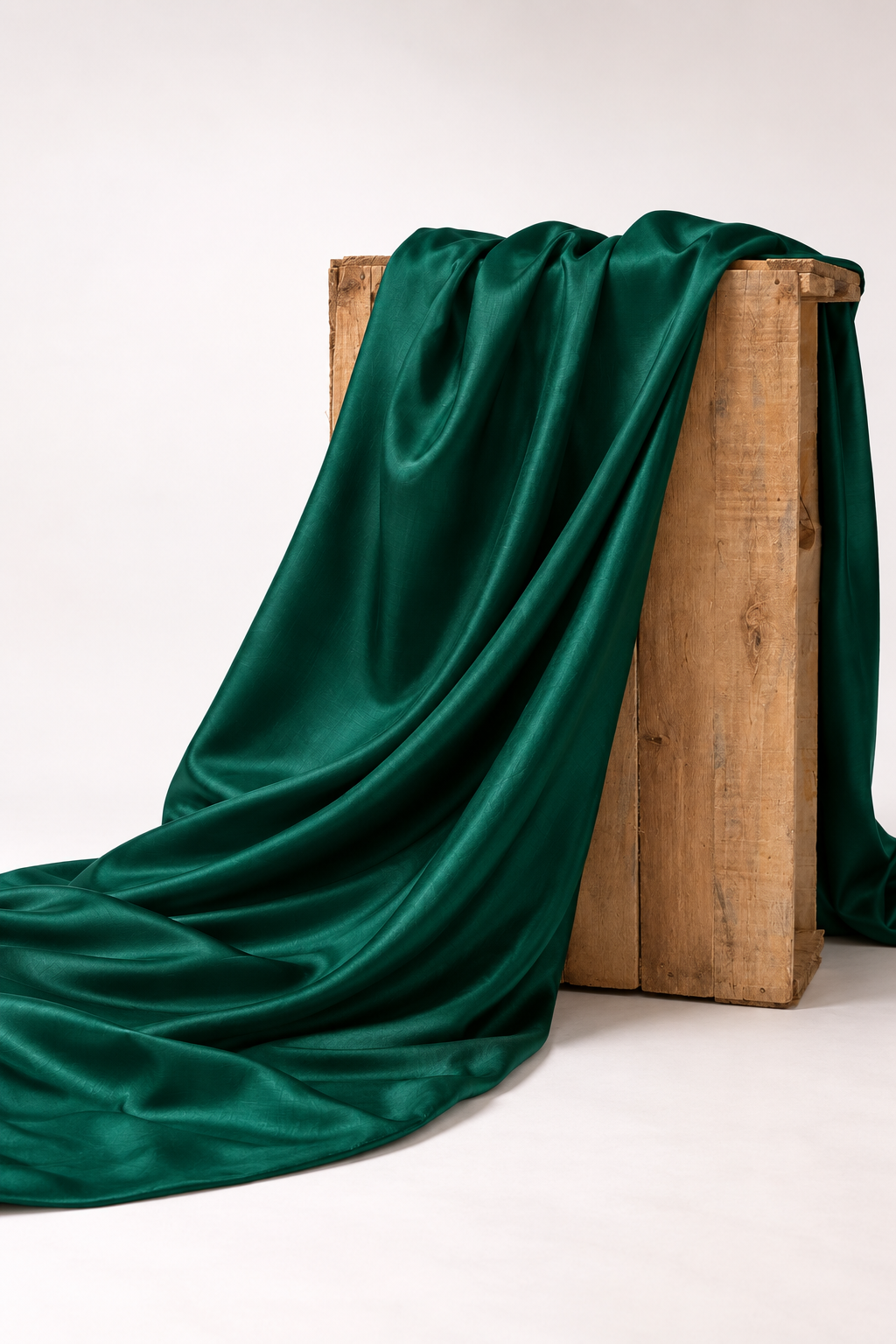 Emerald Green Plain Muslin Silk Fabric