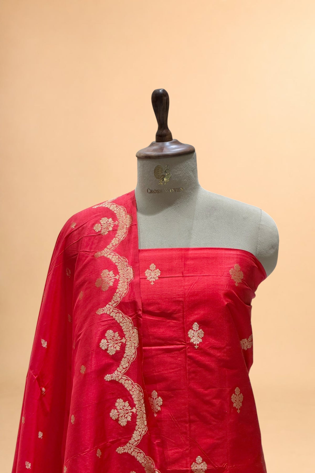 Red Pure Katan Suit Set