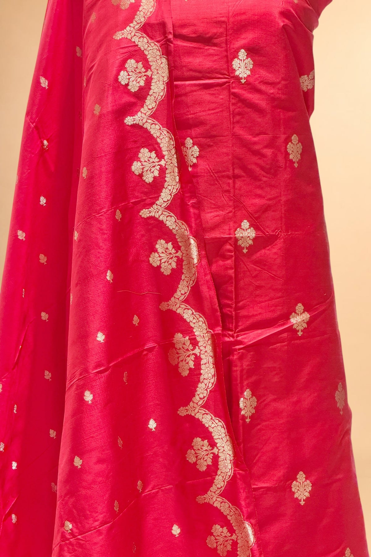Red Pure Katan Suit Set