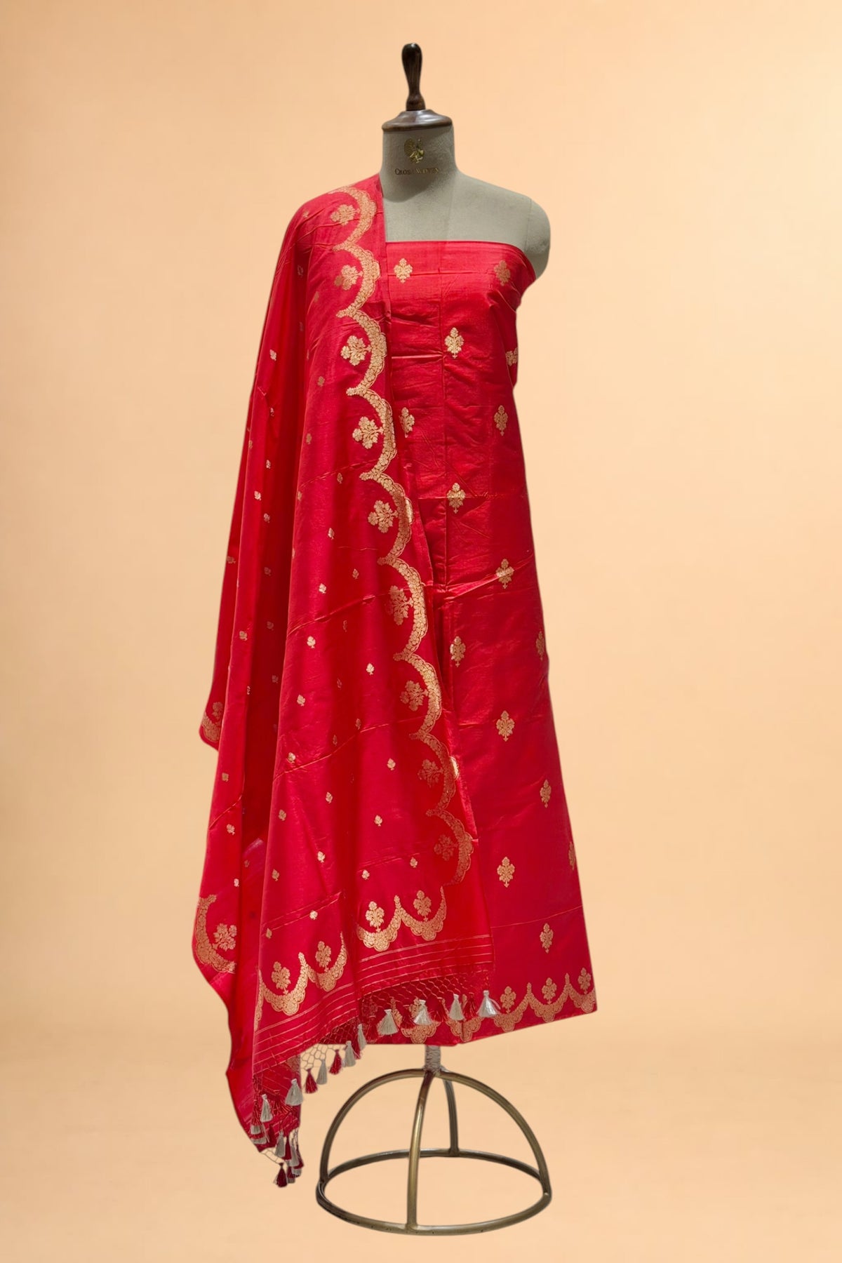 Red Pure Katan Suit Set
