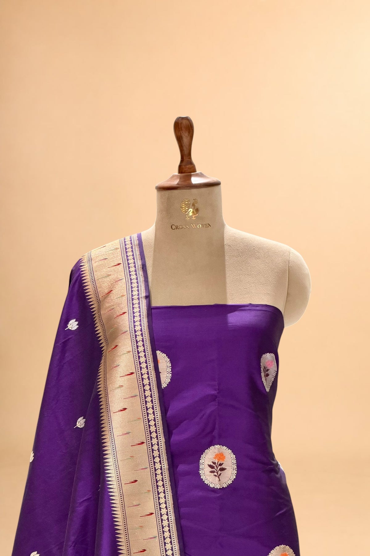 Purple Pure Katan Silk Suit Set