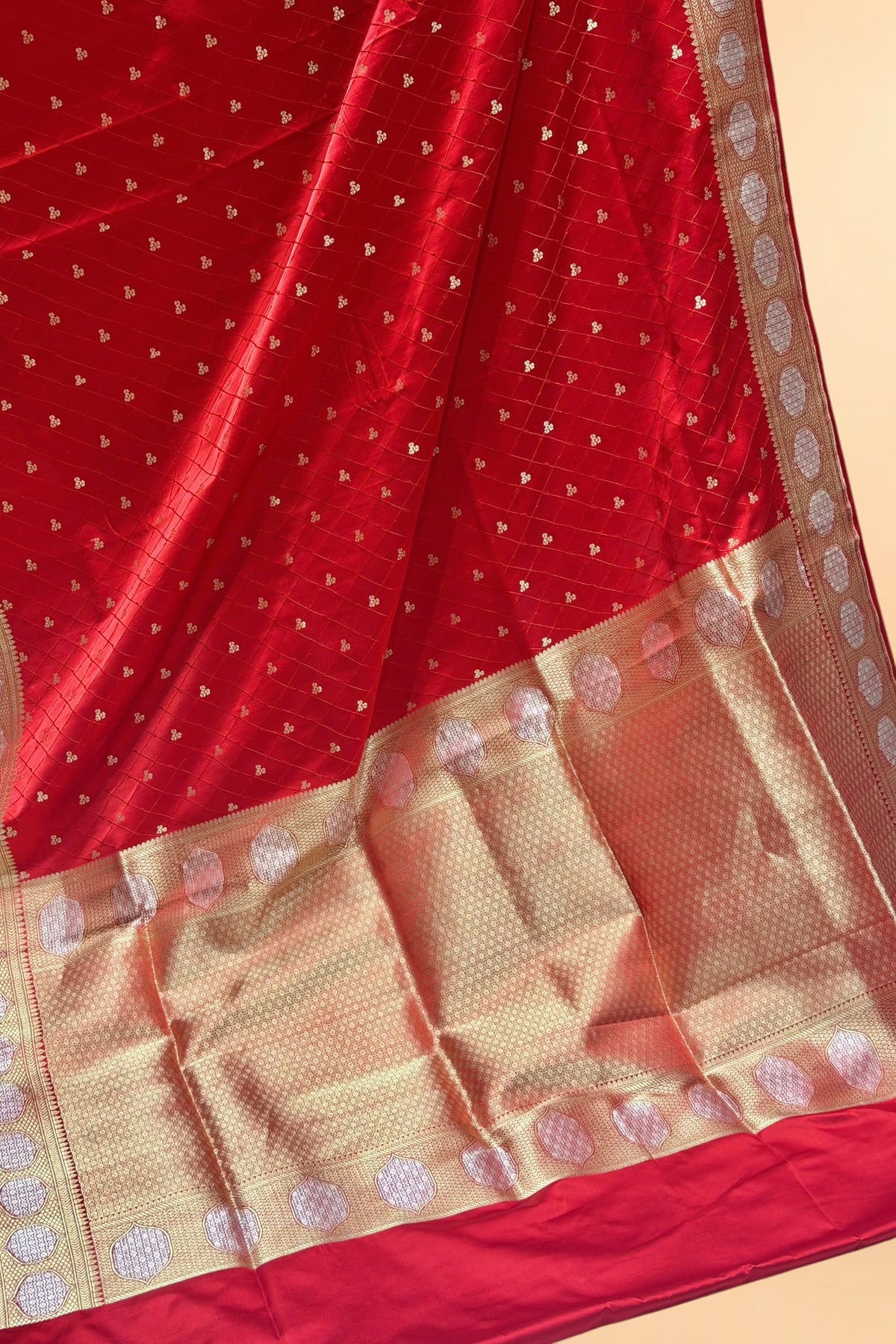 Red Banarasi Sona-Rupa Pure Katan Satin Silk Saree