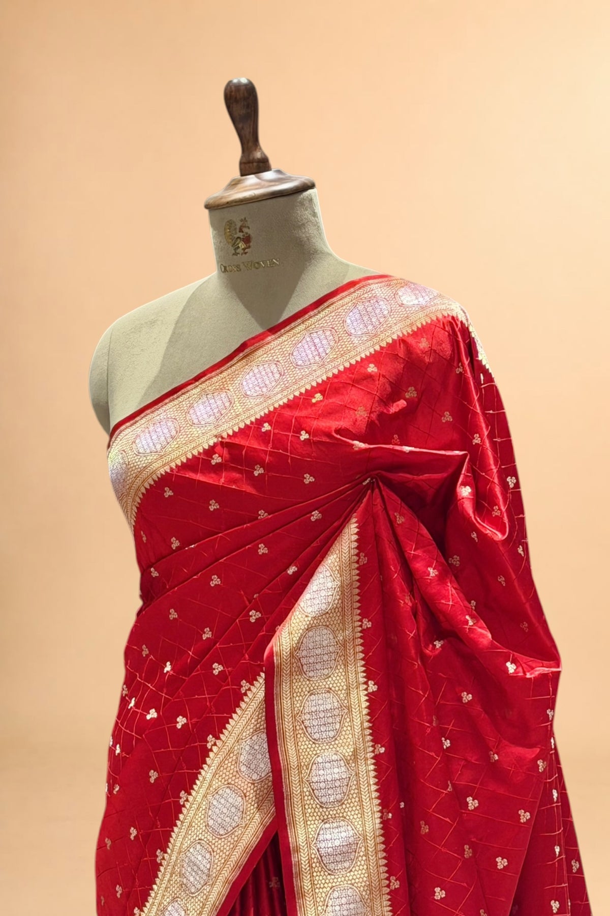 Red Banarasi Sona-Rupa Pure Katan Satin Silk Saree