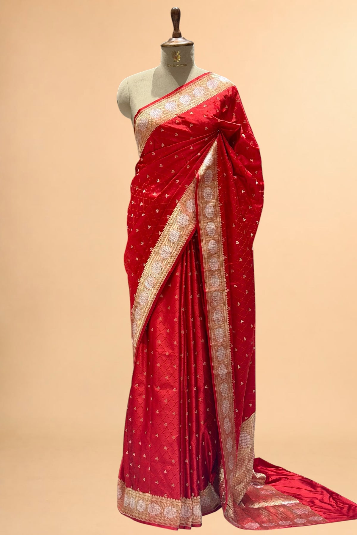 Red Banarasi Sona-Rupa Pure Katan Satin Silk Saree