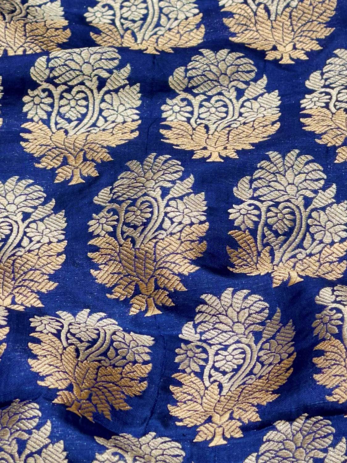 Royal Blue Banarasi Allover Sona - Rupa Pure Katan Silk Fabric