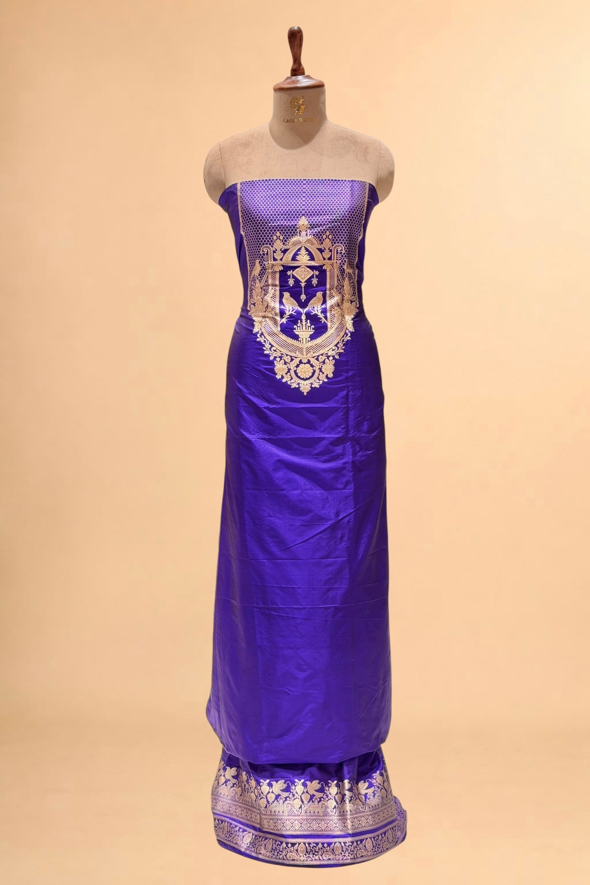 Deep Purple Katan Silk Co-Ord Set with Regal Panel