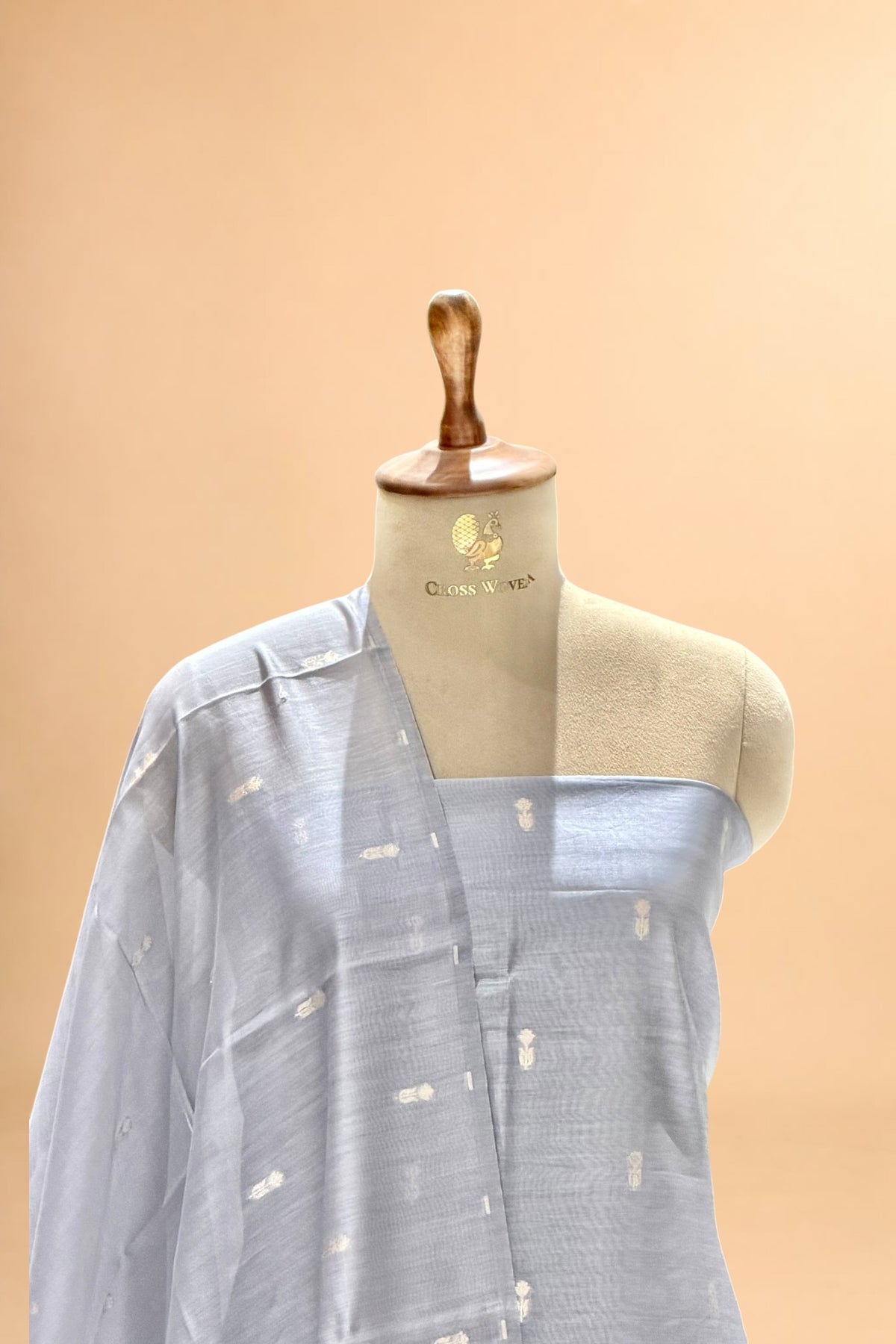 Grey Pure Chanderi Silk Suit Set