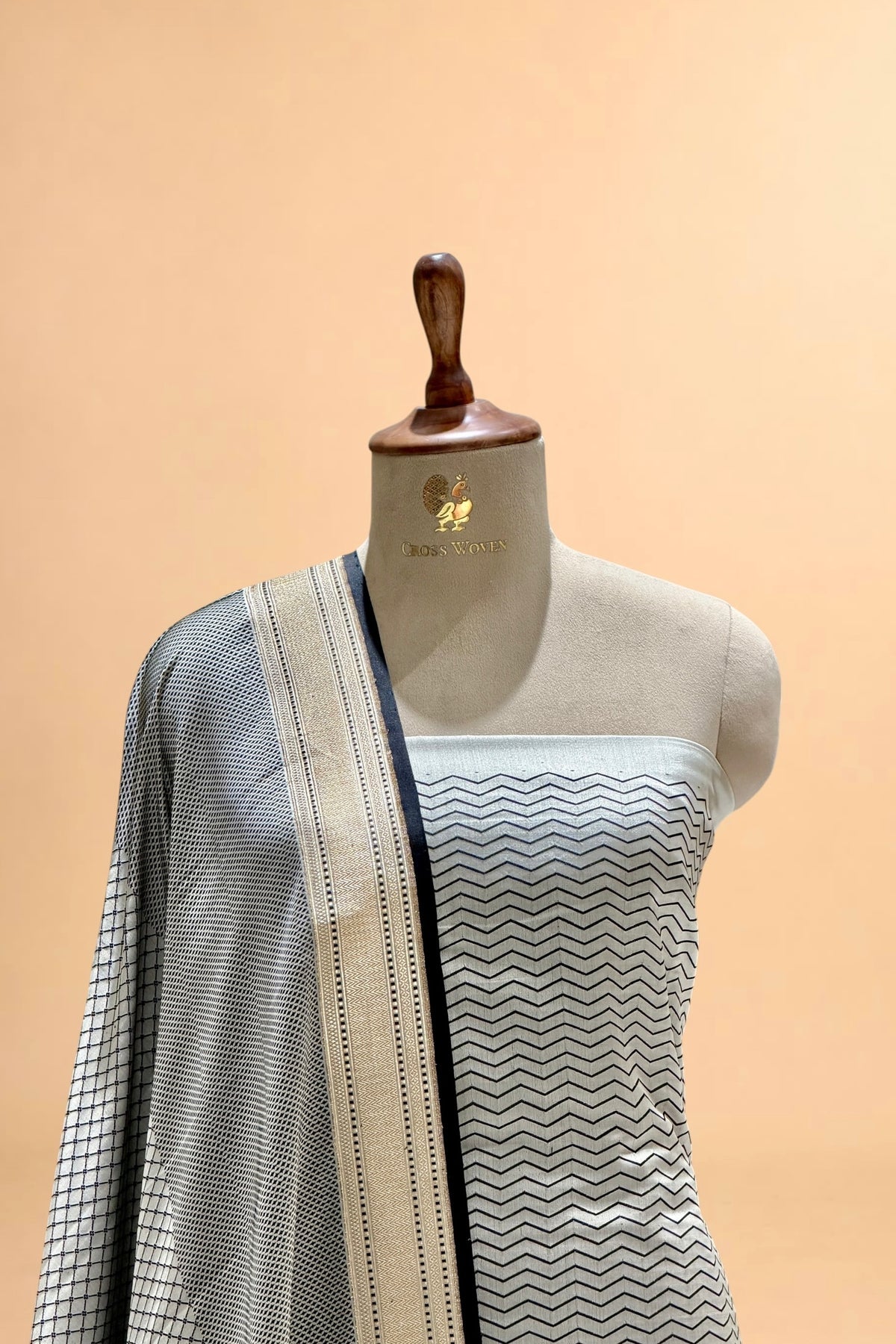 Grey Pure Tanchoi Silk Suit Set