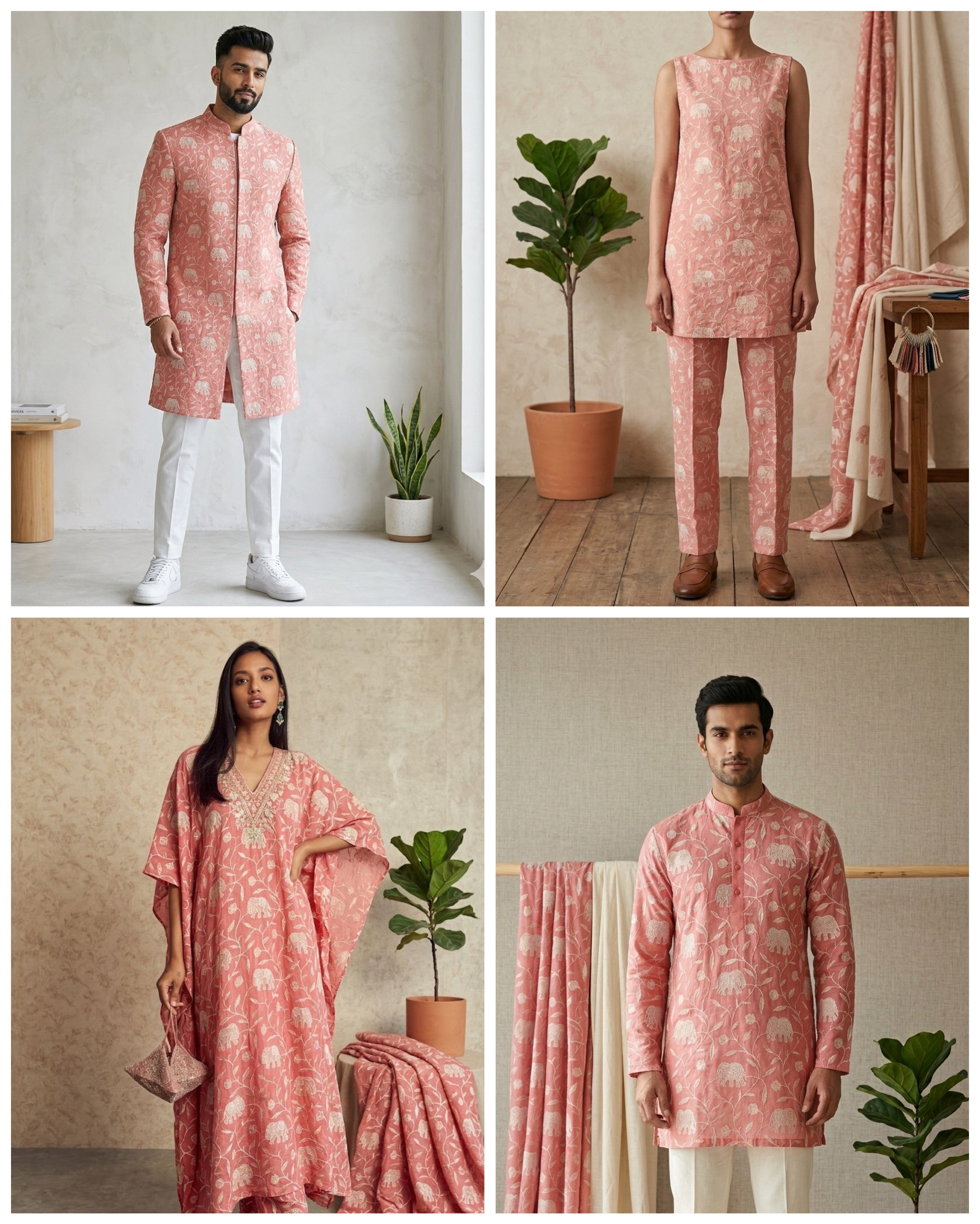 Dusty Pink Mul Fabric With Appliqué Work