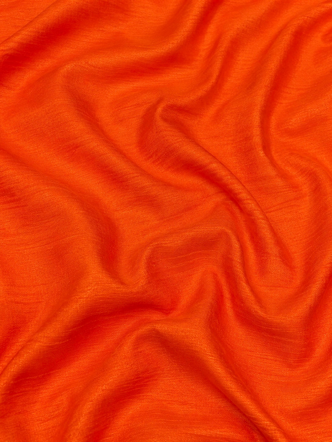 Tangerine Orange Raw Silk Fabric