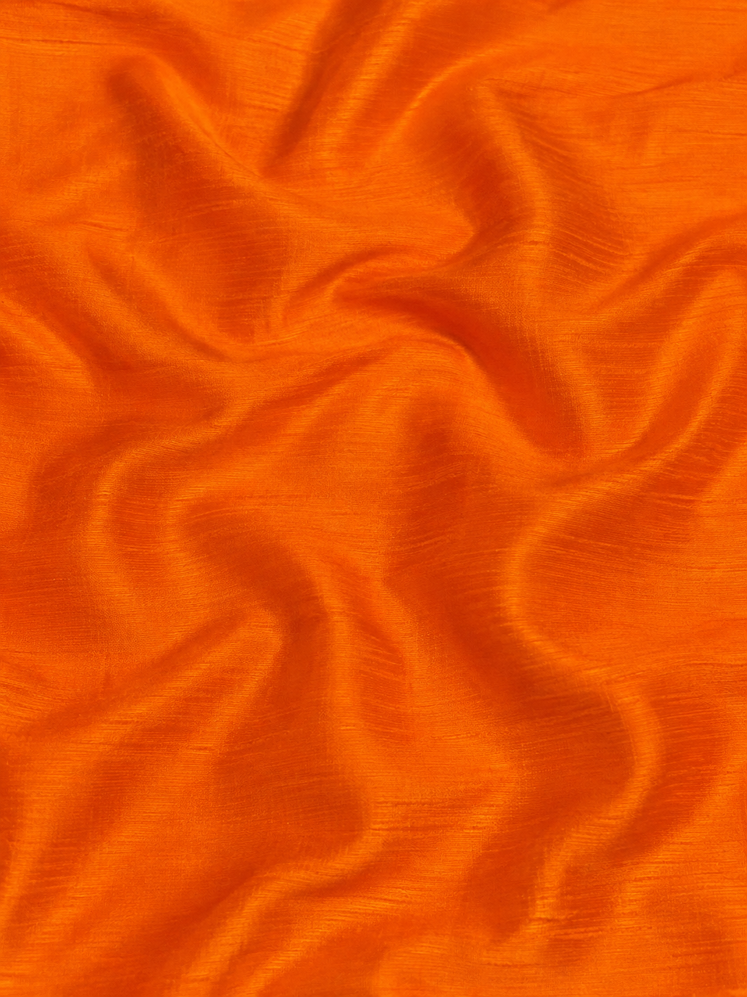 Bright Orange Raw Silk Fabric