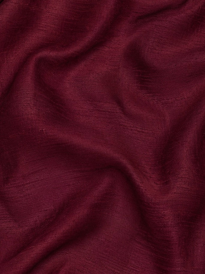 Burgundy-Maroon Raw Silk Fabric