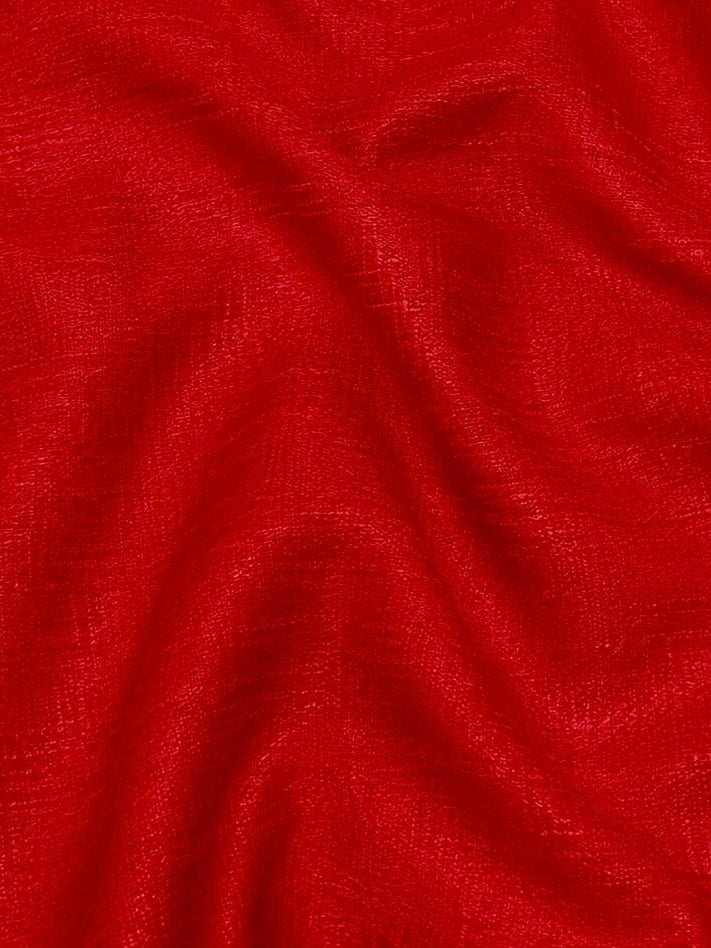 Vibrant Red Raw Silk Fabric
