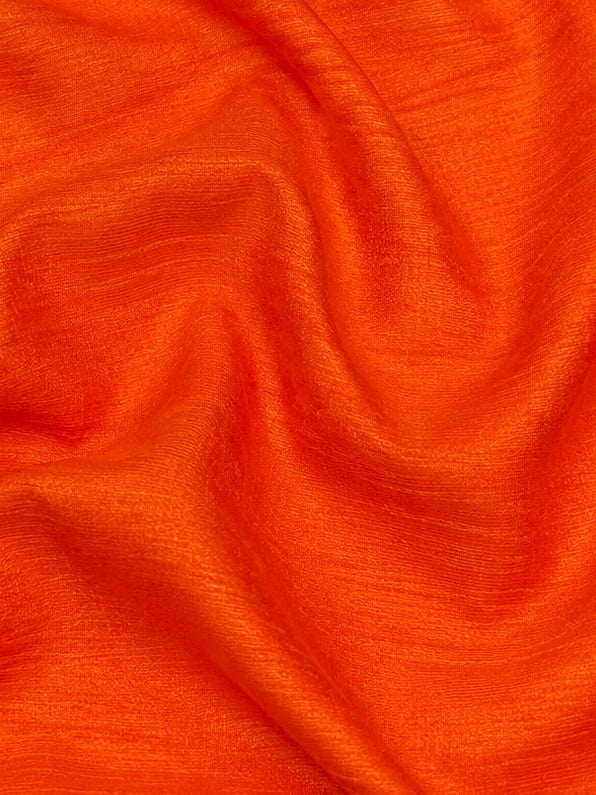 Tangerine Orange Raw Silk Fabric