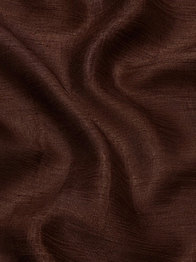 Chocolate Brown Raw Silk Fabric