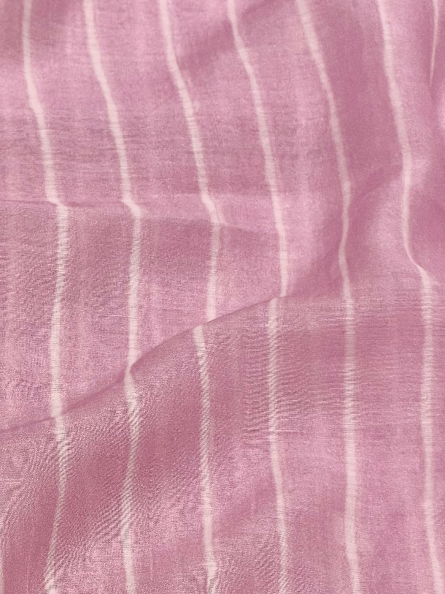 White & Pink Striped Mul Fabric