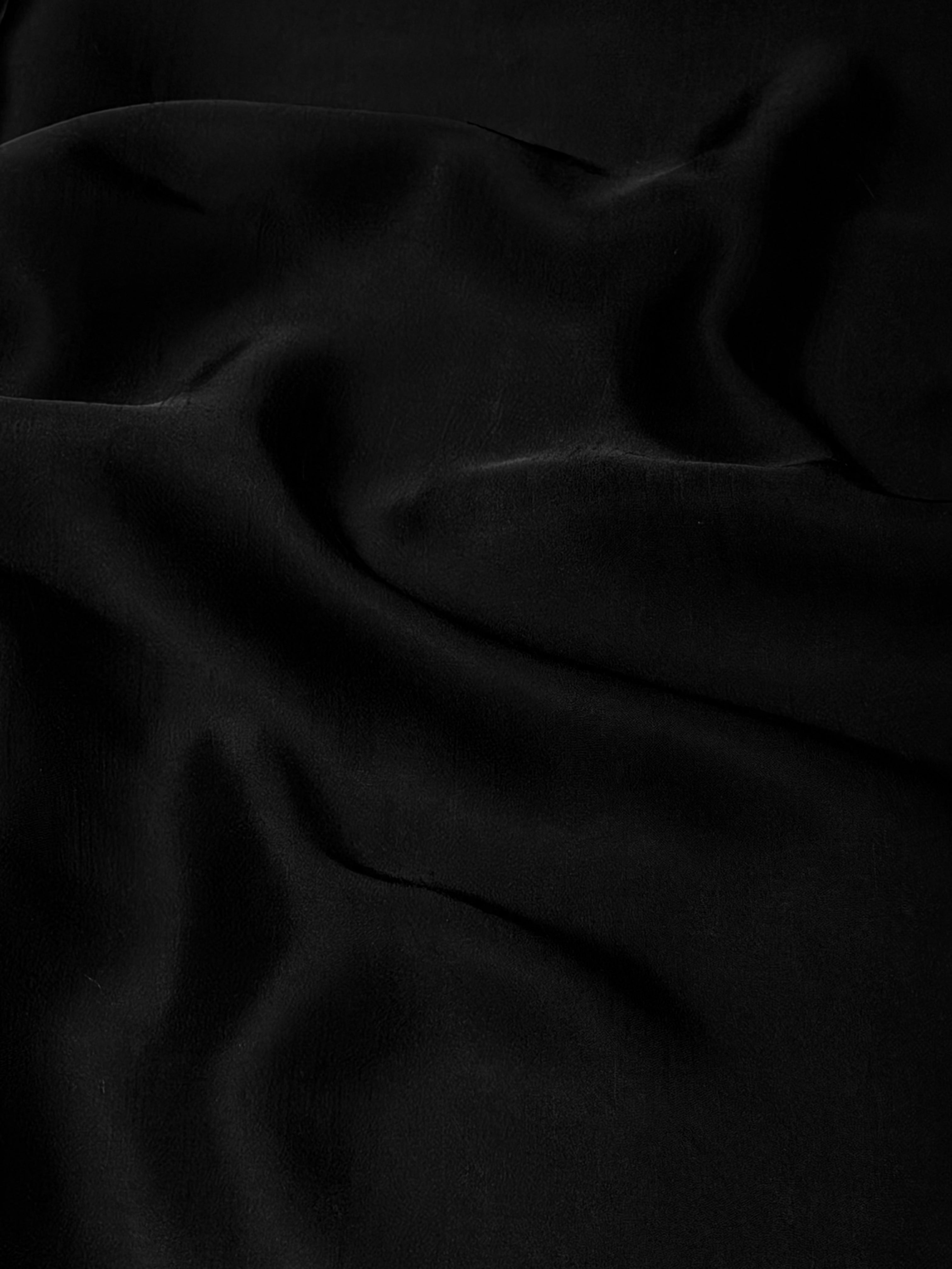 Black Plain Muslin Silk Fabric
