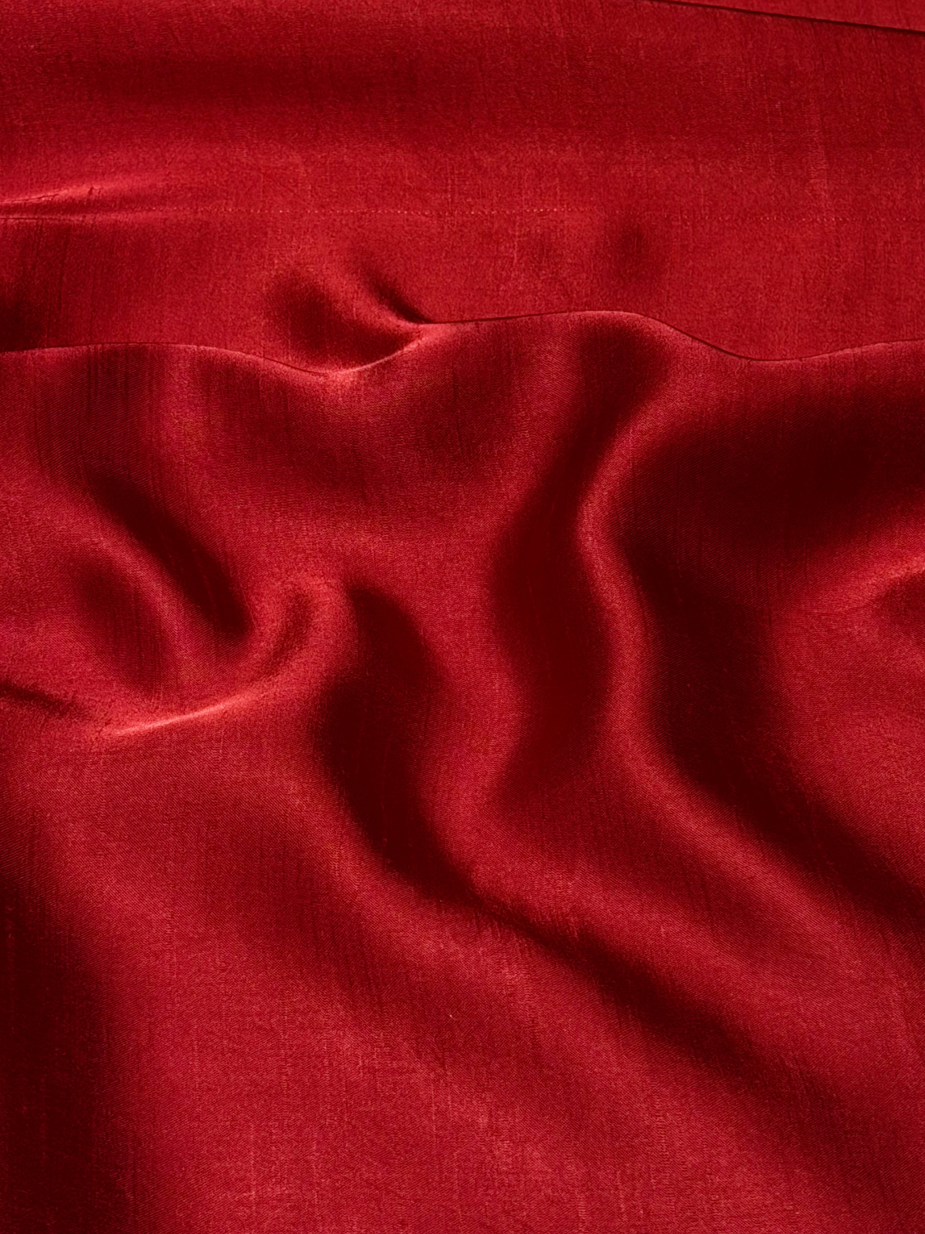 Deep Red Muslin Silk Fabric