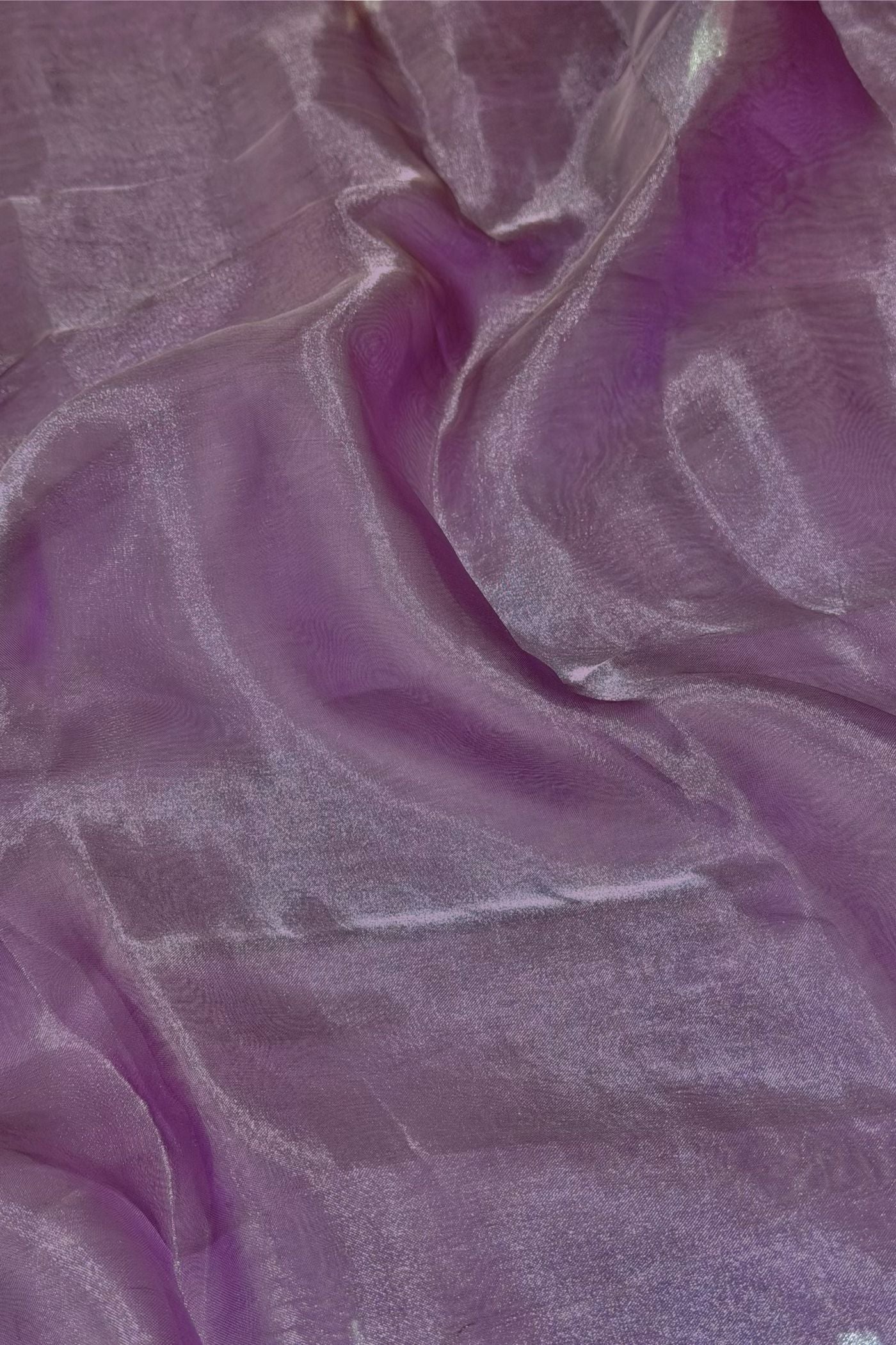 Lavender Tissue Silk Suit Set With Cross-Stitch Floral Embroidery