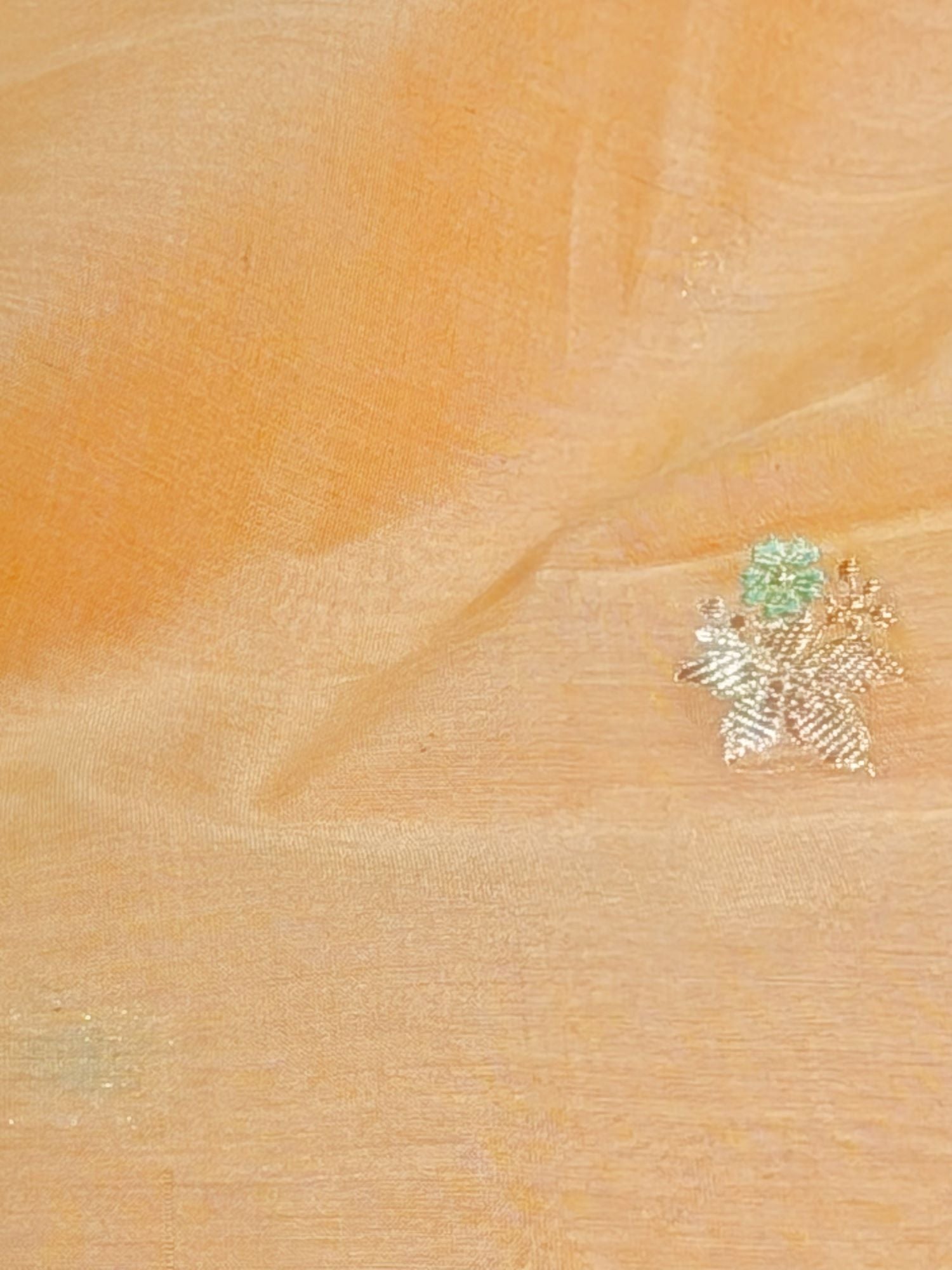 Warm Yellow Premium Cotton Fabric With Floral Motif