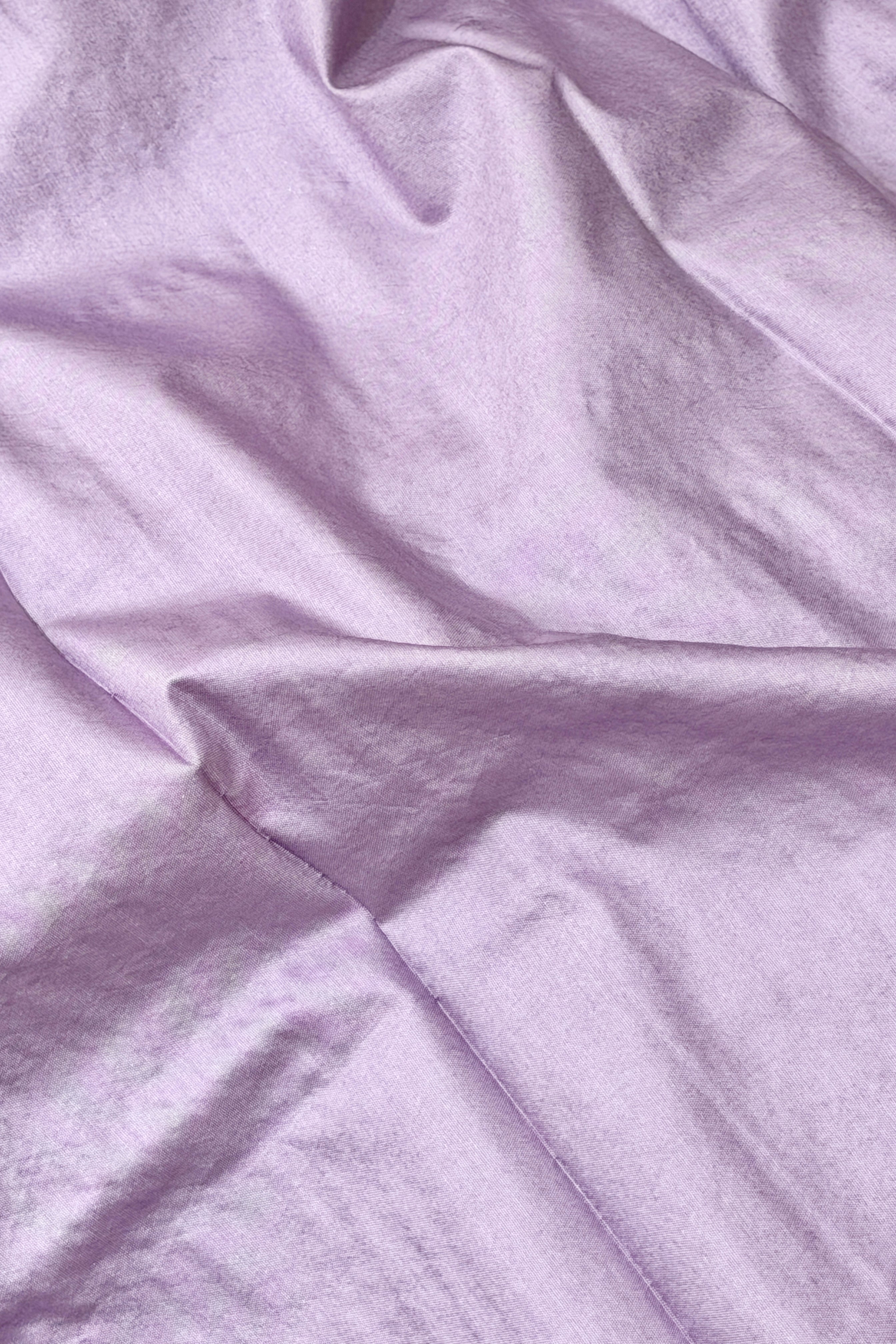 Lavender Pure Silk Suit Set With Organza Dupatta