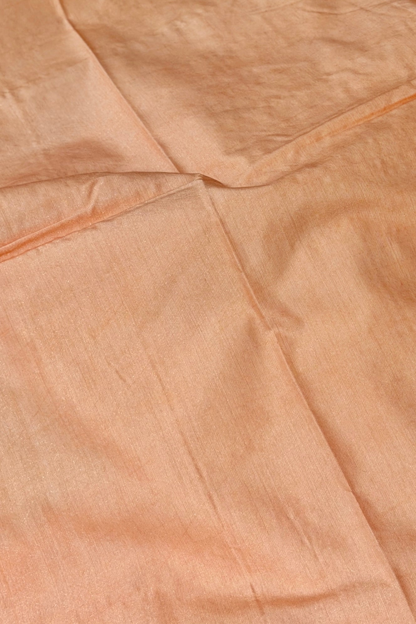 Peach Pure Silk Suit Set With Organza Dupatta