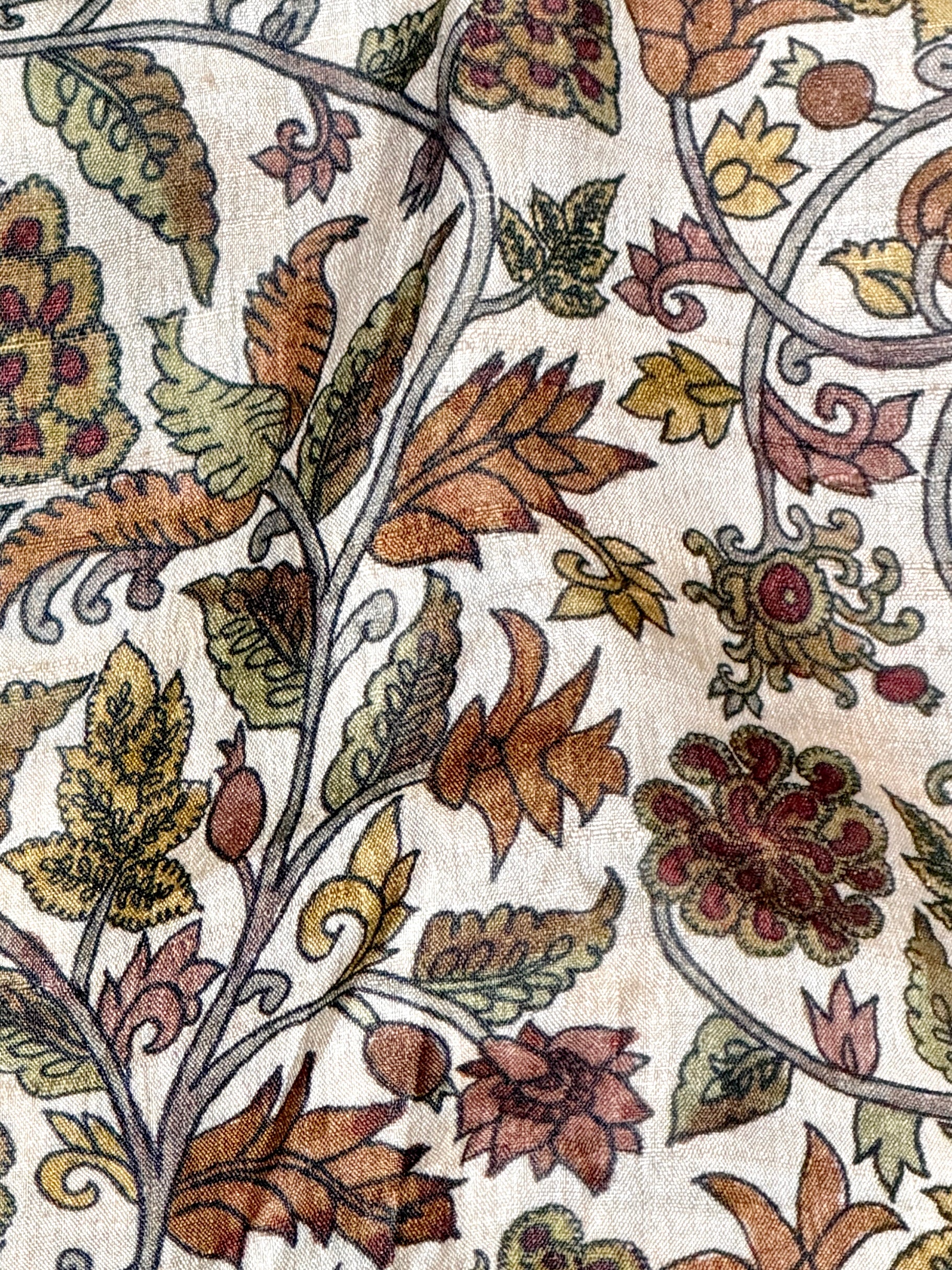 Ivory Tussar Kalamkari Printed Fabric