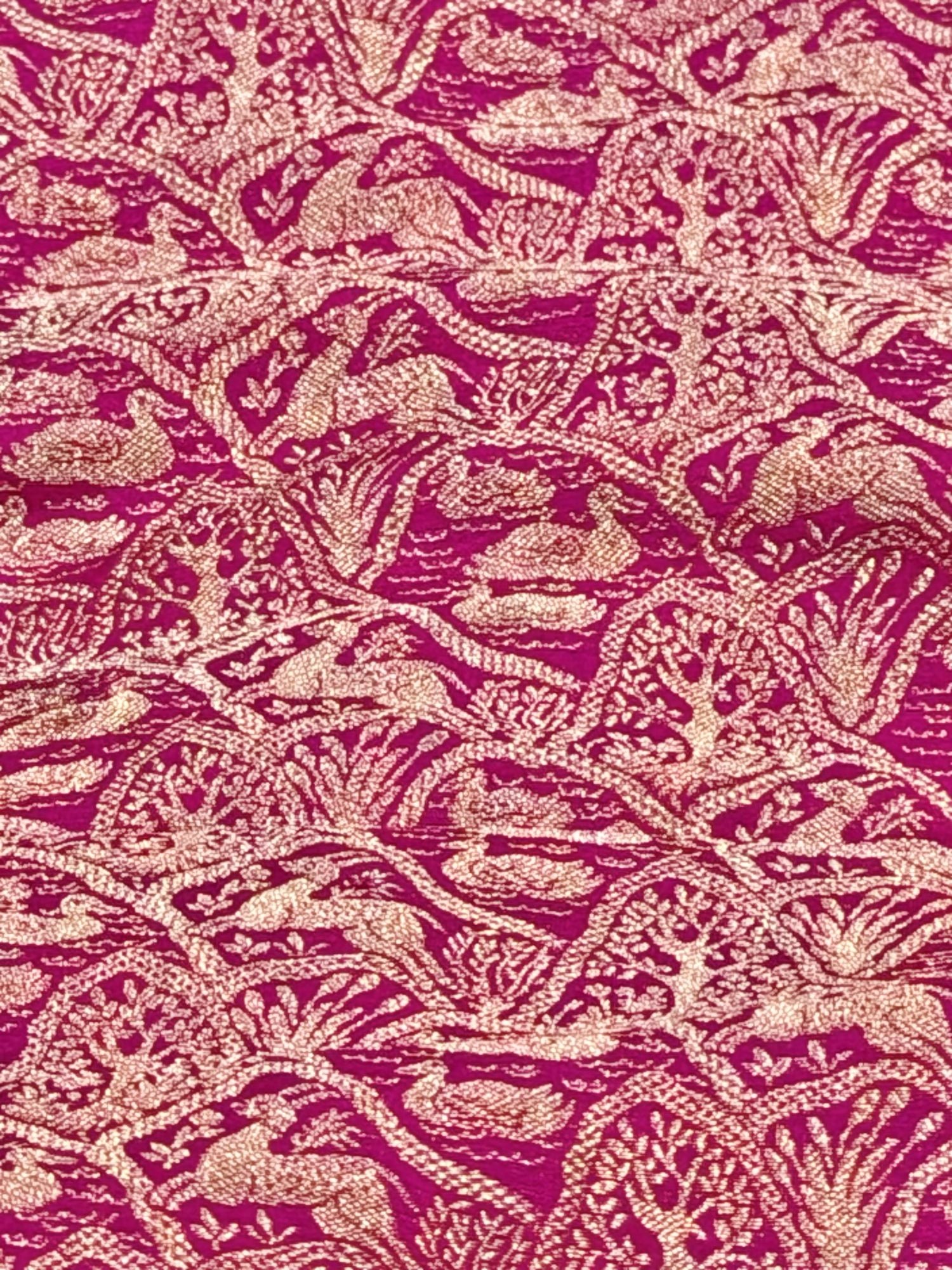 Pink Brocade Katan Silk Handloom Fabric