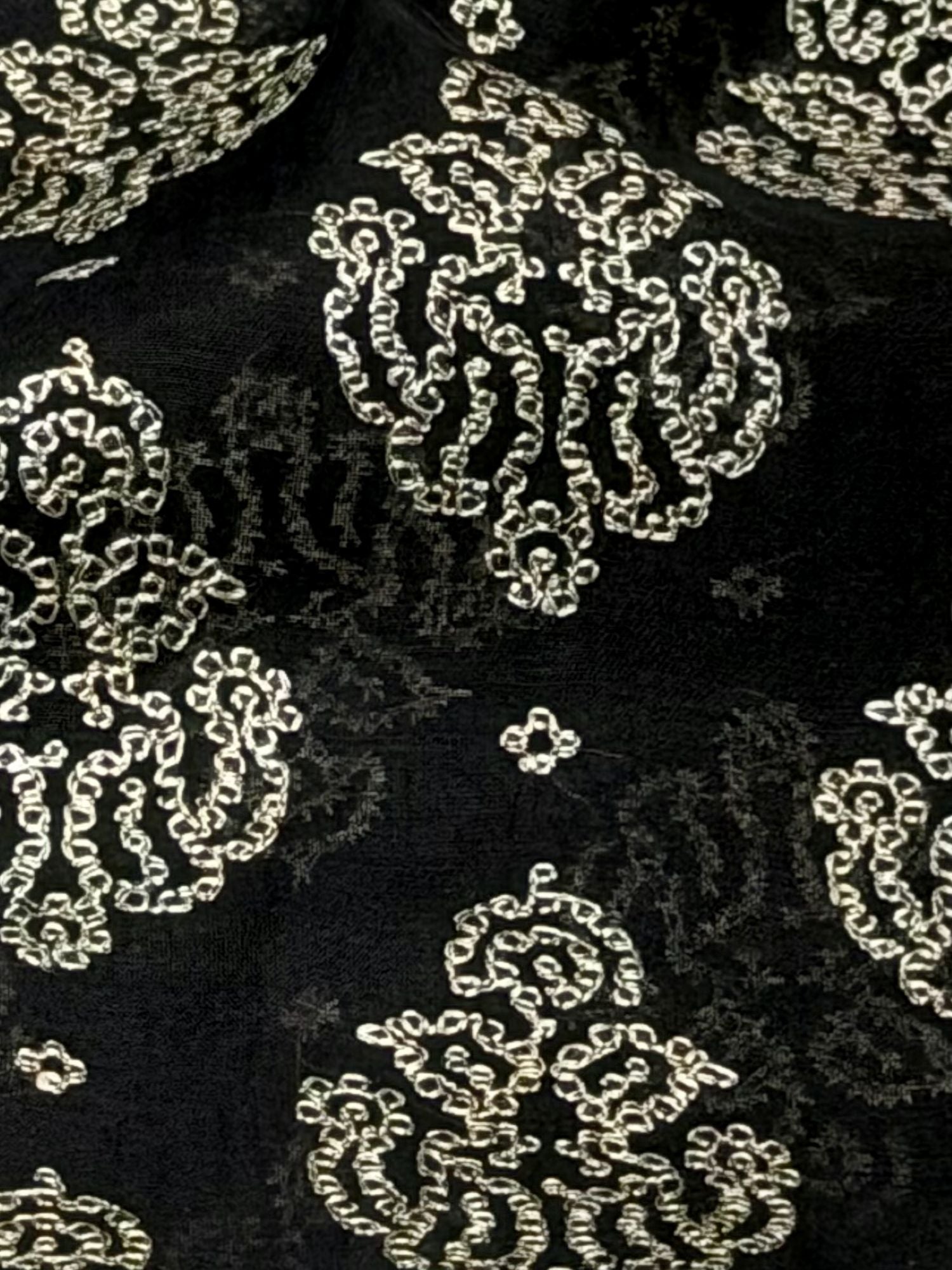 Black Mul Embroidered Fabric