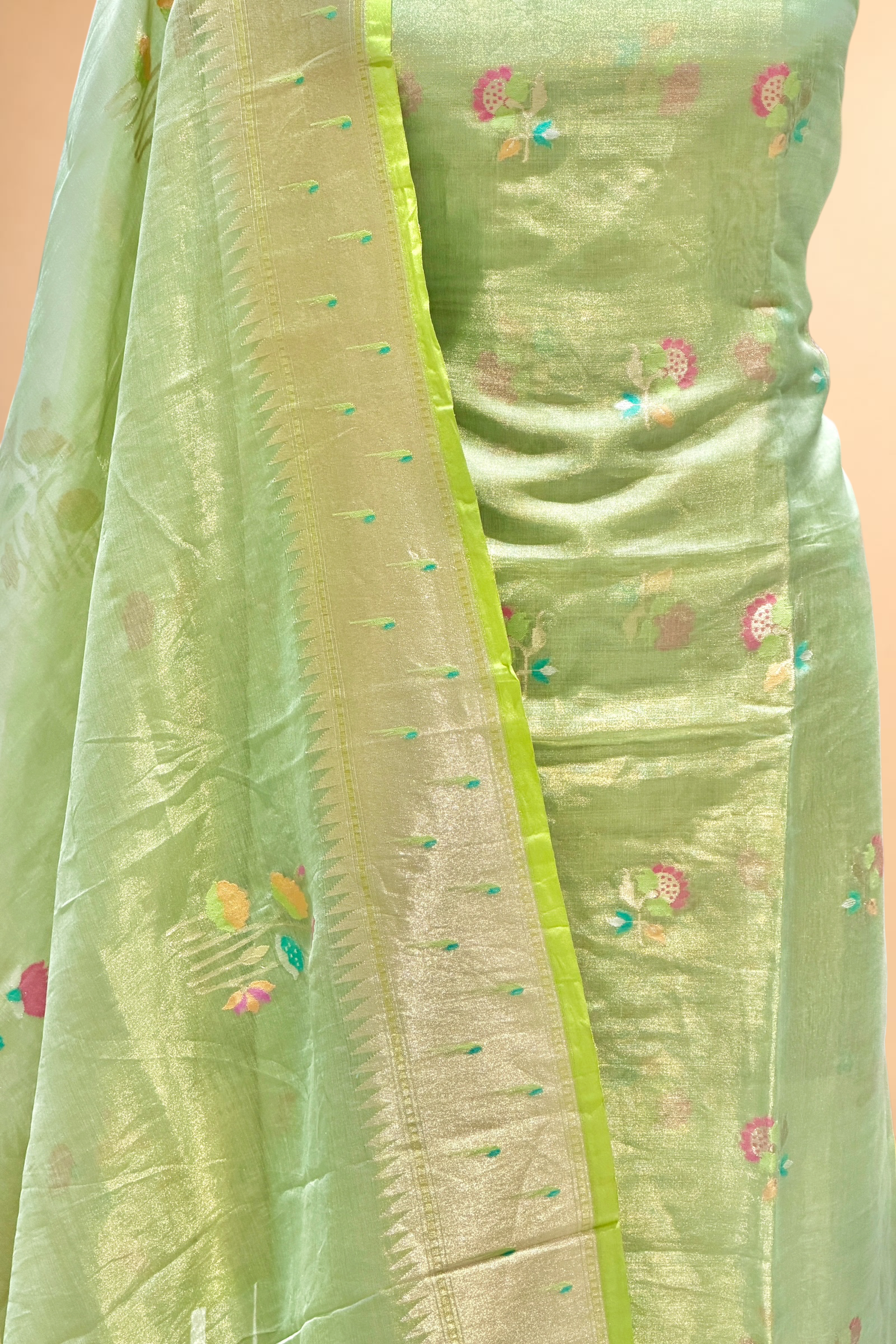 Sage Green Tissue Jamdani Suit Set